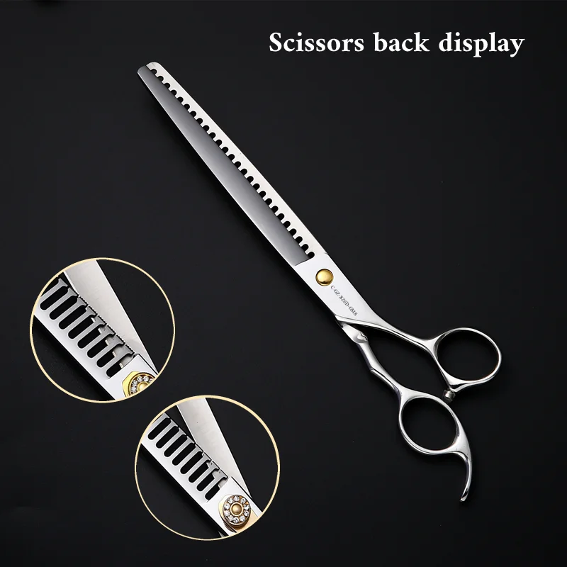 Crane VG10 Steel 8 Inch Pet Dog Grooming Scissors Thinning Shears For Dogs Thinning Rate 65% Chunker Cut Tools Open Dentition