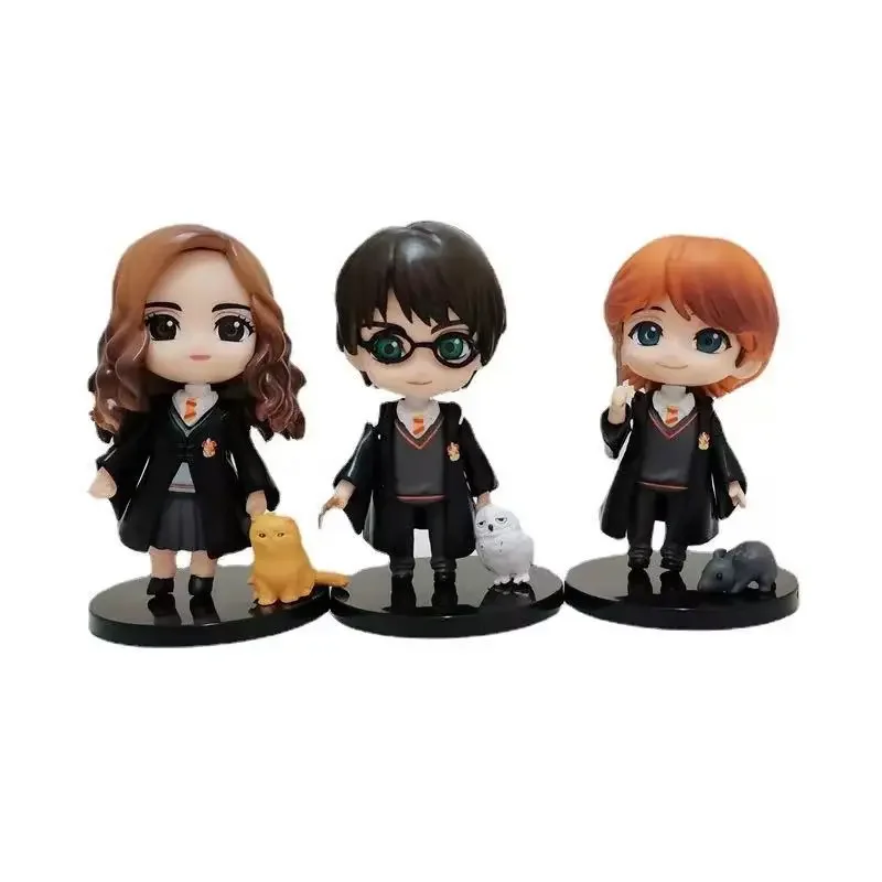 

3Pcs Harrys beyond Pottered Anime Figure School Animation Periphery Mini Figures Statue Model Collectible Toys