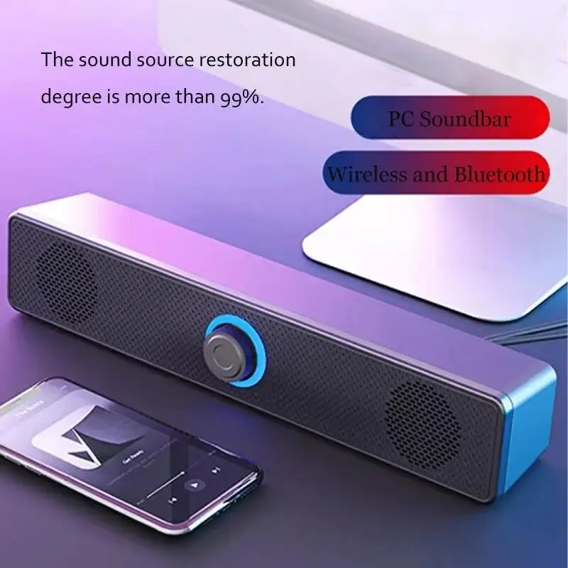 Computer Bluetooth 5.3 Speakers Sound Box USB Wired High Quality Subwoofer Sound Bar for Tv PC Laptop Phone