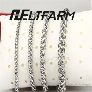 الرجال قلادة مجوهرات من صلب لا يصدأ عالية كانليتي مضفر ربط القمح سلسلة قلادة المرأة الشرير الصخرة السائق هدية الفضة 1 قطعة