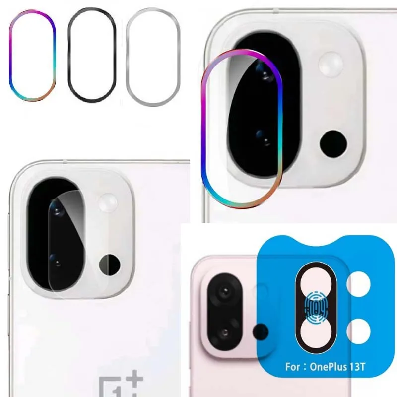

for OnePlus 13T Camera Protector Tempered Glass Cover Anti Scratch Colorful Ring Clear Glass Film Black Lens Cap Sticker