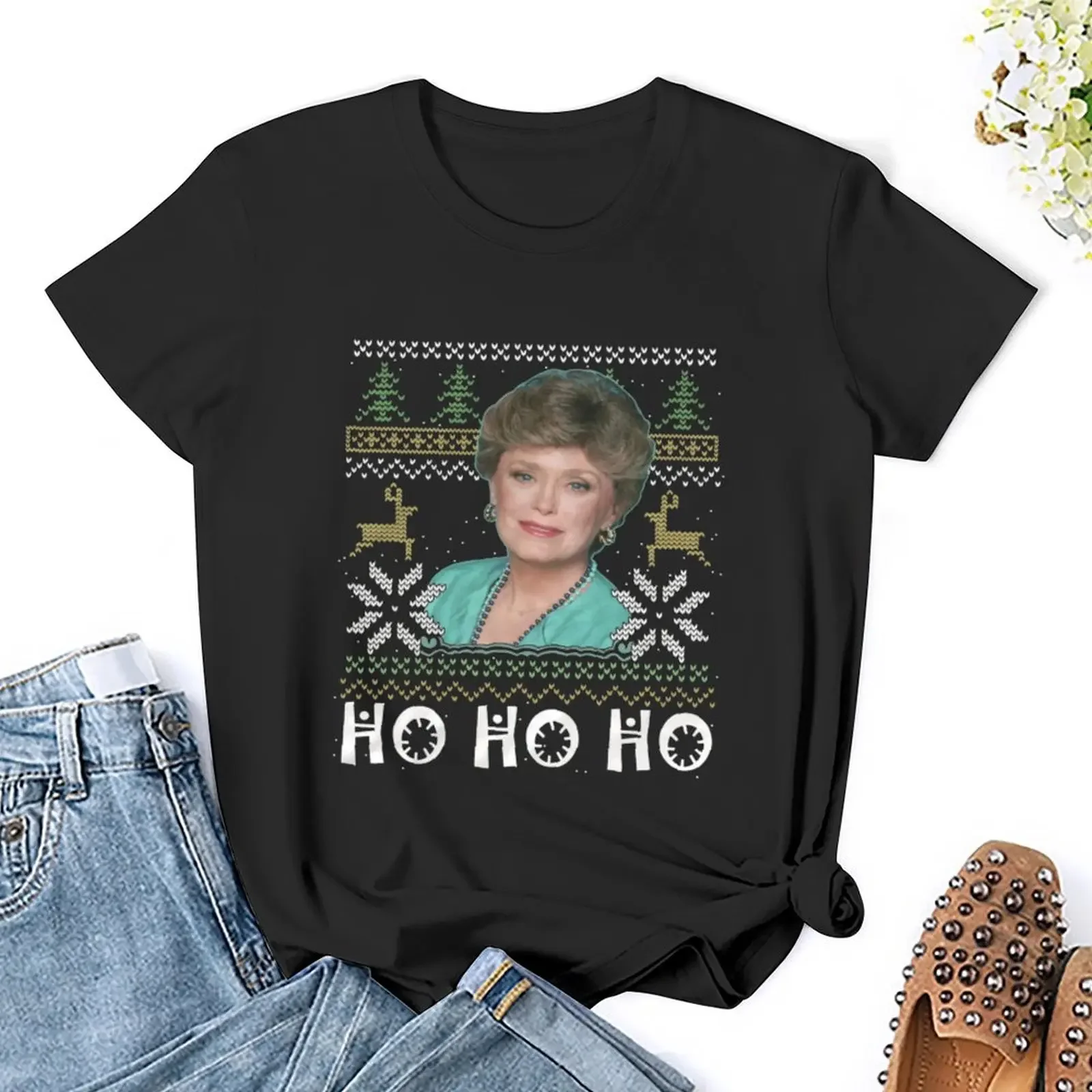 Blanche Ho Ho Ho Christmas Golden Girls T-Shirt Blouse anime clothes Woman T-shirts