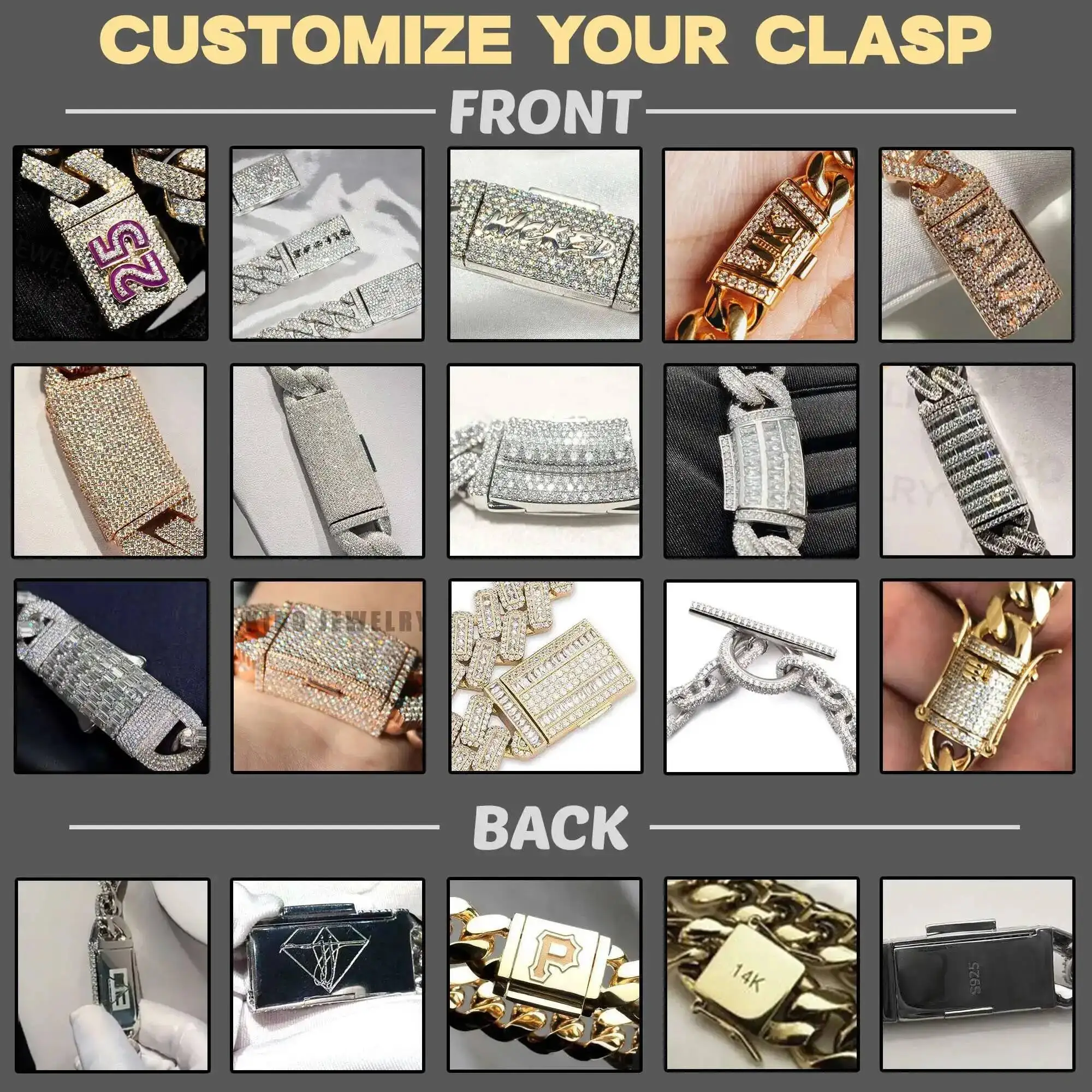Ready For Ship Mens Hip Hop Jewelry 10mm 12mm 925 Sterling Silver Moissanite Cuban Link Chain Iced Out Necklace