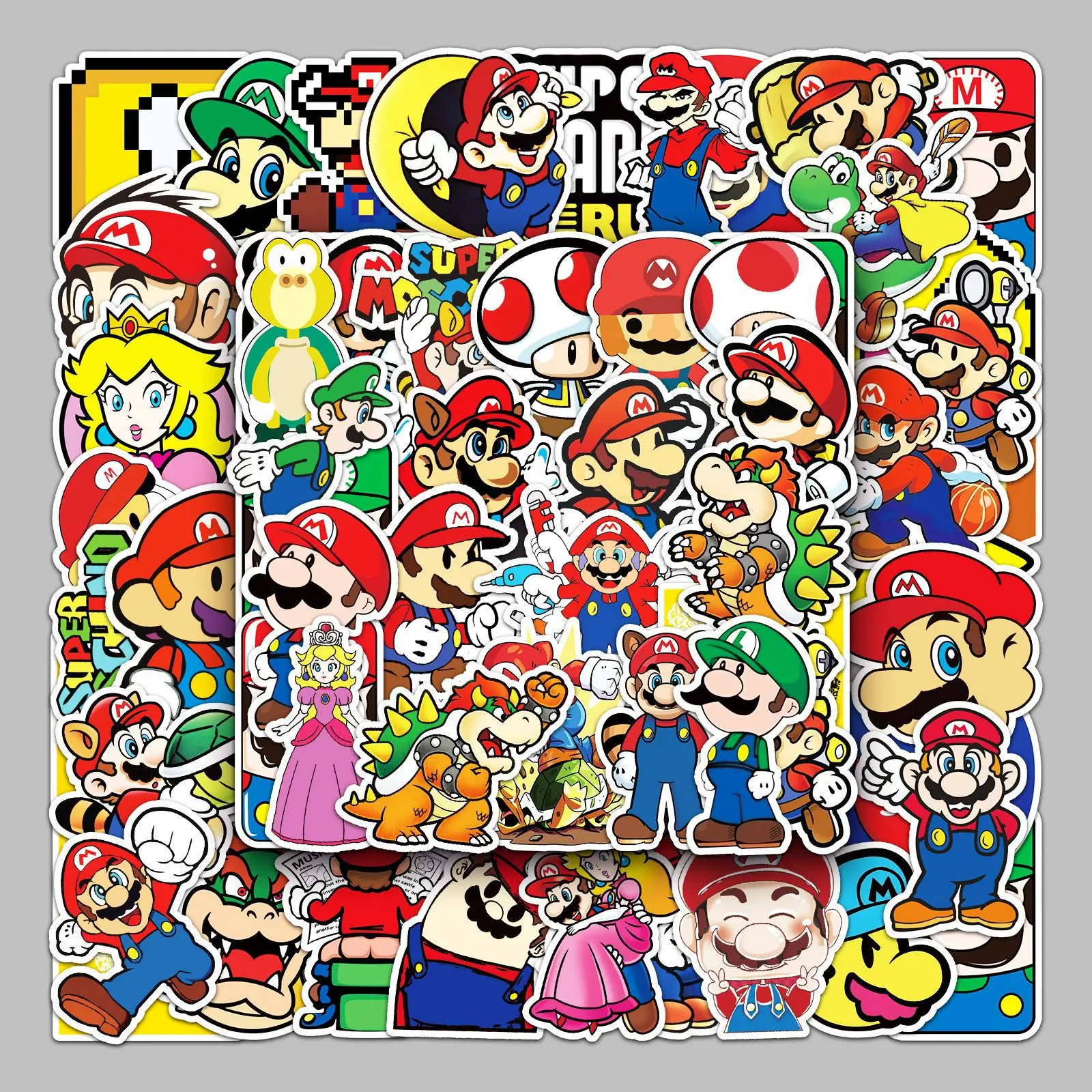 10/30/50PCS Super Mario Bros Cartoon Sticker DIY Phone Laptop Luggage Skateboard Graffiti Decals Fun for Kid Gift