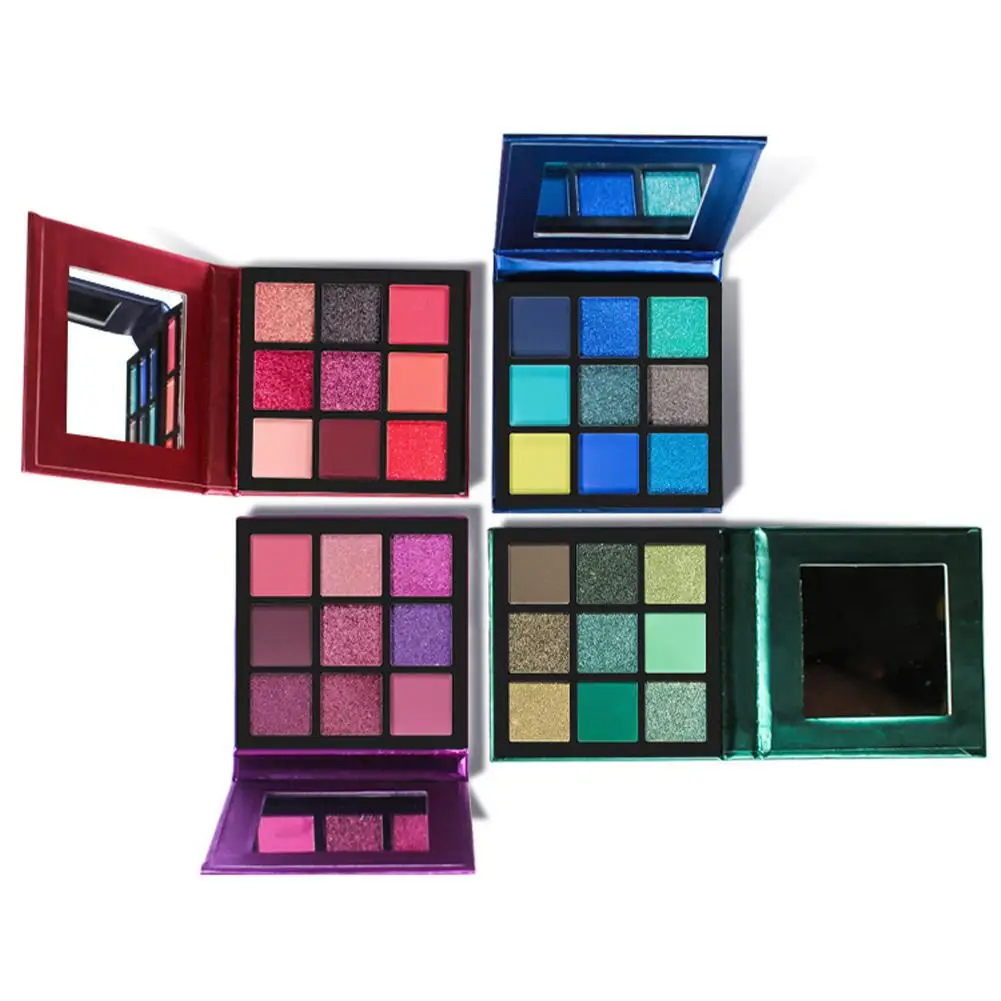 Negen kleuren make-uppalet Diamant oogschaduw Parel aardetint Parelachtige matte glitter oogschaduw Glanzende oogmake-up cosmetica