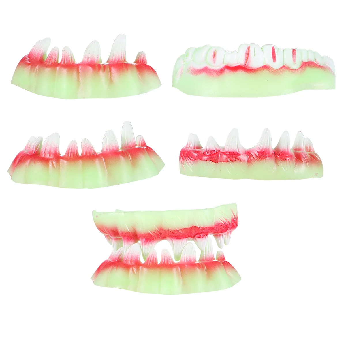 

5Pcs Night Light Dentures Halloween Teeth Decor Personalized Alveolar Design Festive Atmosphere Props Halloween Teeth Decor