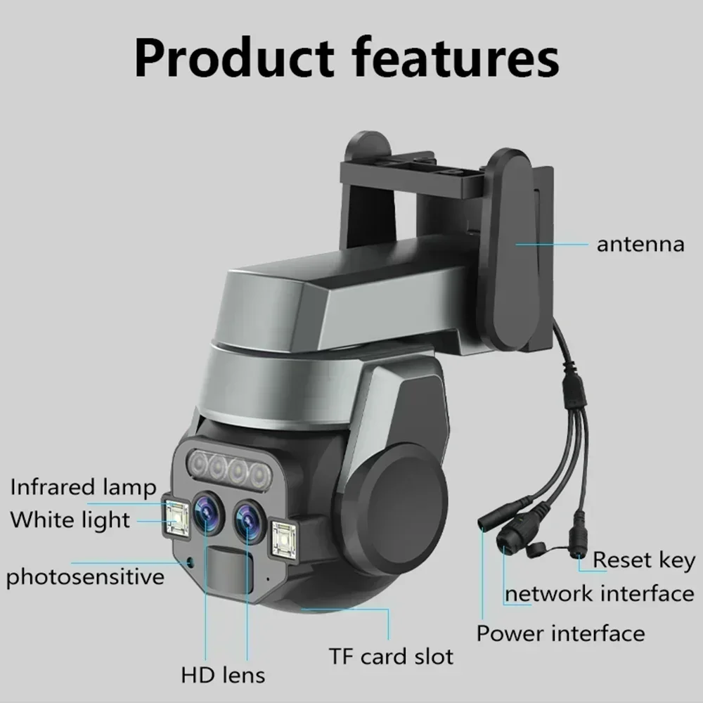 Imagem -05 - Câmera Externa de Lente Dupla Detecção Móvel Rastreamento Inteligente Luz Colorida Monitoramento de Visão Noturna Ptz Wifi ai hd 6mp Zoom 10x