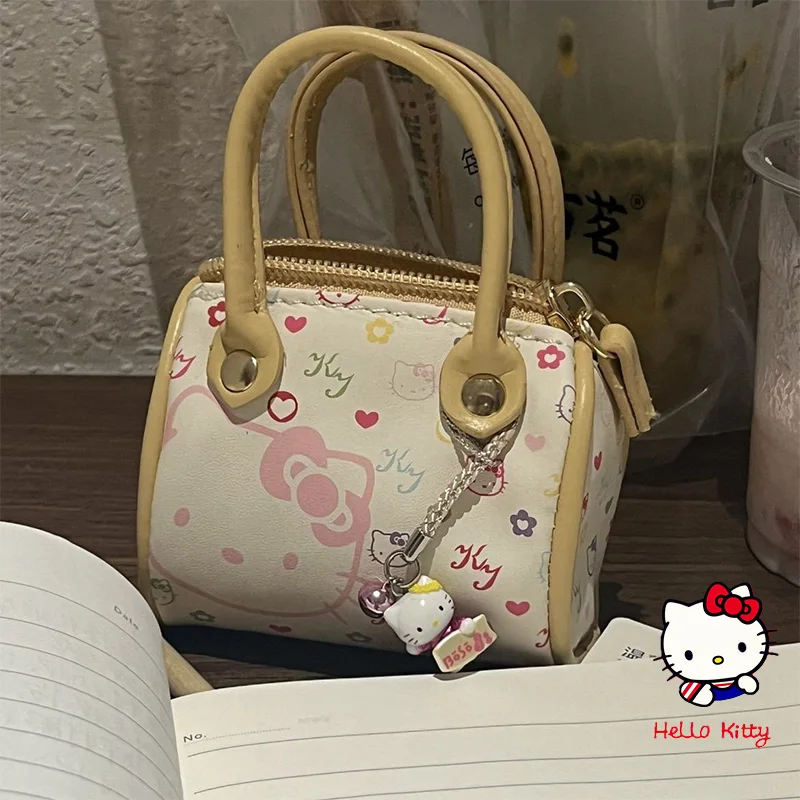 Sanrio Exquisite Hello Kitty Cartoon Mini Handbag Y2K New Vintage Cute Print Crossbody Bag Korean Versatile Fashion Wallet Gifts