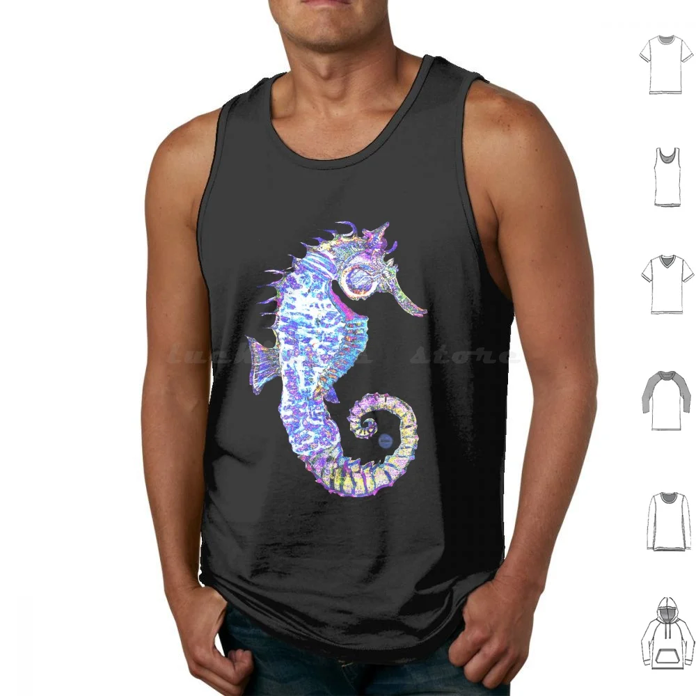 Water And Plastic , They Mix Tank Tops Print Cotton Seahorse Plastic Plastic Pollution Environmental Ocean Sea