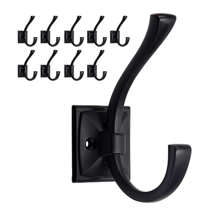 

Набор из 10 настенных крючков для одежды в антикварном стиле - матовые черные крючки для полотенец, для прихожей, обувницы, гардероба, ванной, спальни