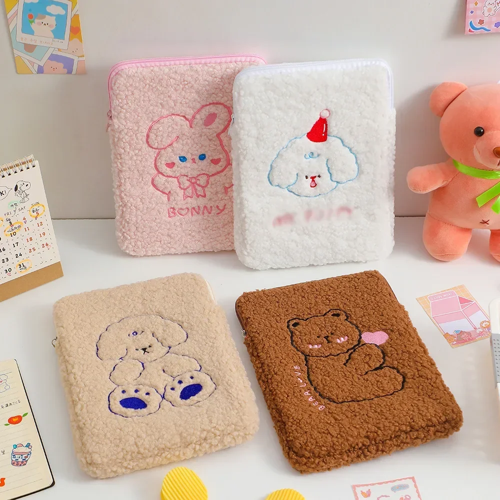 Autumn Winter | Cute Cartoon Animal Plush Protective Case for 9.7~11 Inch Tablet Kawaii Girls Kids Outdoor Handbag for Ipad 11