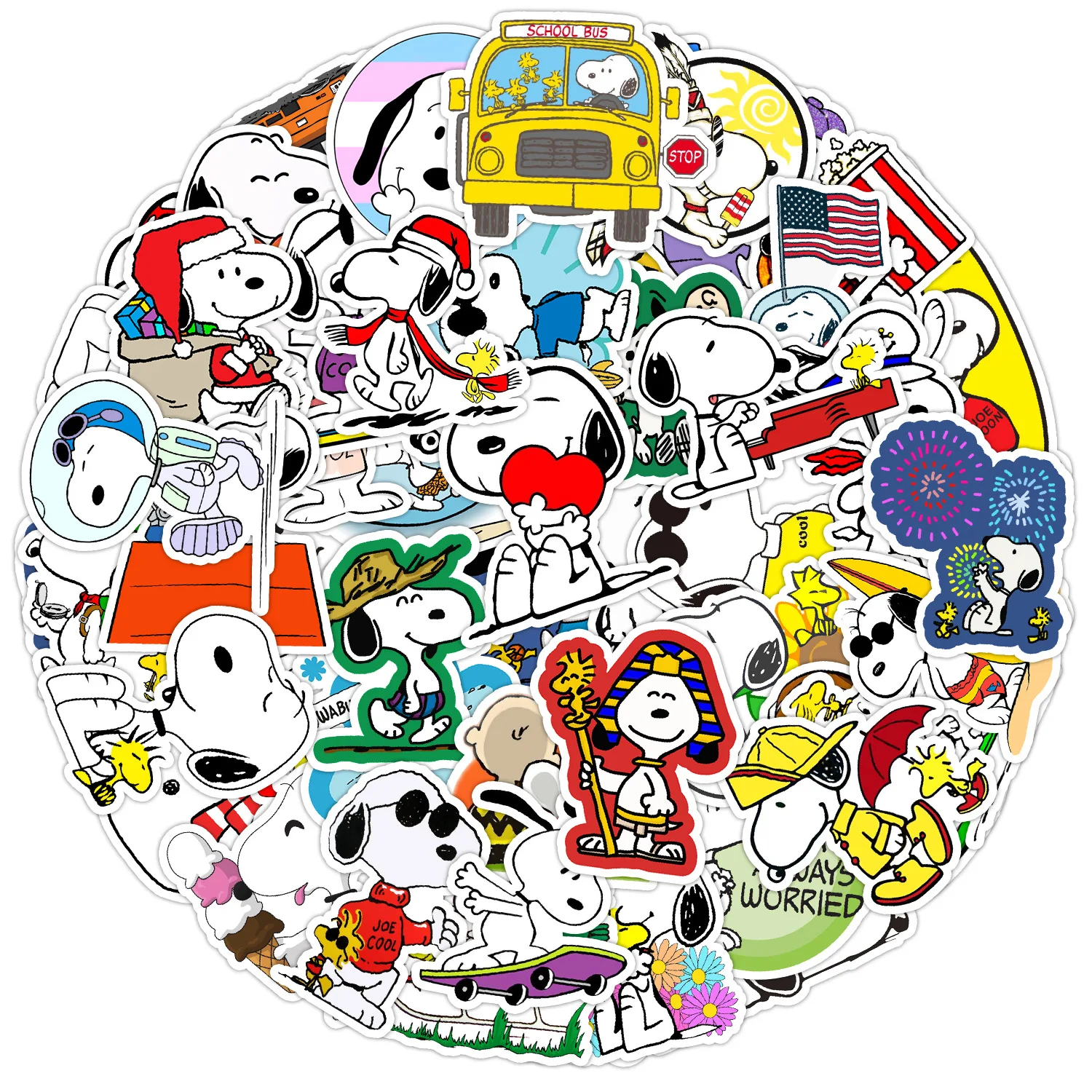 60 Pcs Snoopy Laptop Skateboard Stickers for kids，Bottles Vinyl Waterproof for Teens，cute Decals aesthetic for Girls