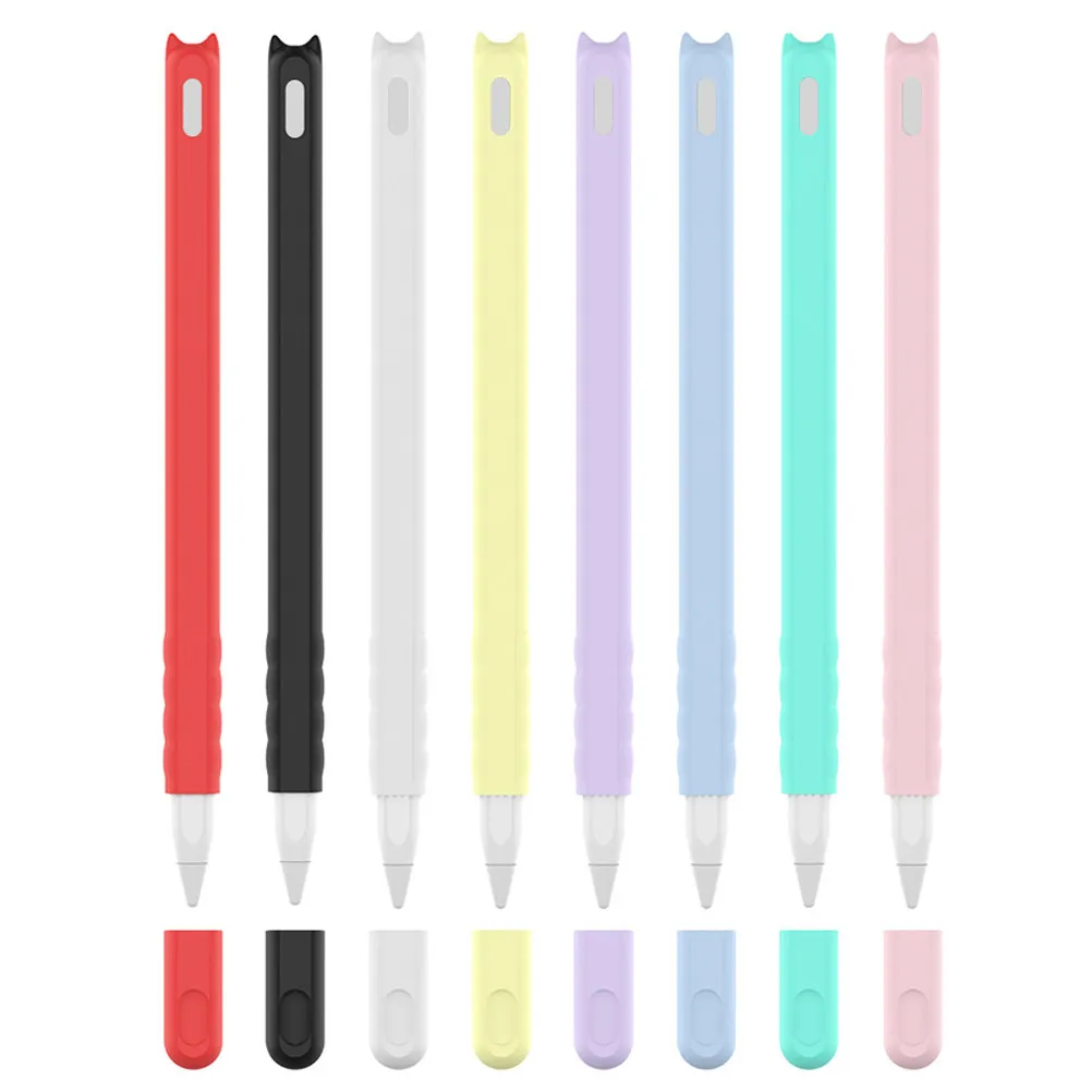 2Pcs Cat Themed Silicone Stylus Sleeve for 2Nd Gen Pencil Touch Pen Protector Soft Grip Non Toxic Vibrant Color Retention
