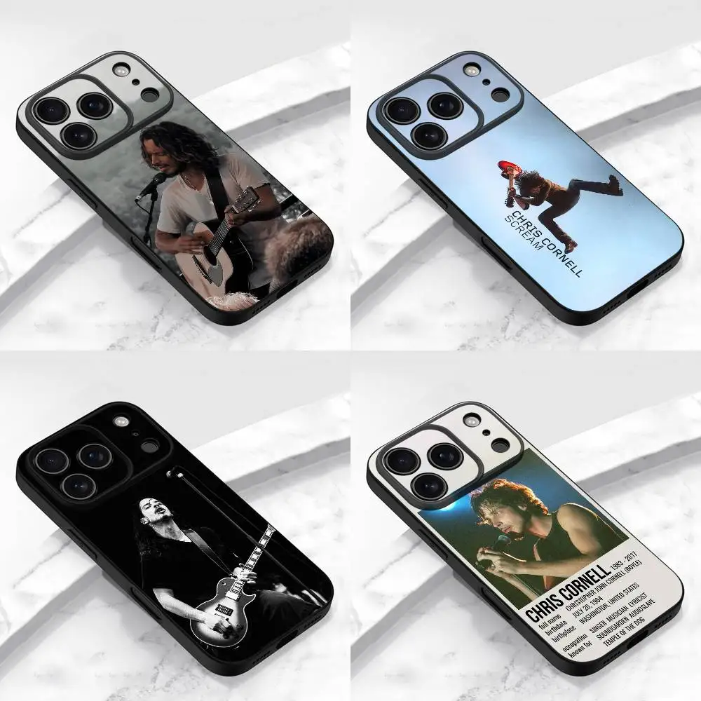 

C-Chris Cornell Scream Phone Case For iPhone 17,16,15,14,13,12,11,Pro,Max,Plus,E,Air,Mini Protective Black Cover