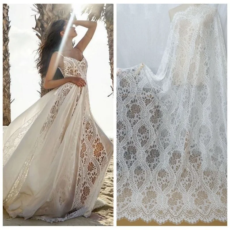 150CM Wide Classic Yarn Pressed Full Fringe Lace Fabric For Home Decor Handmade DIY Clothing Accessories Craft Projects