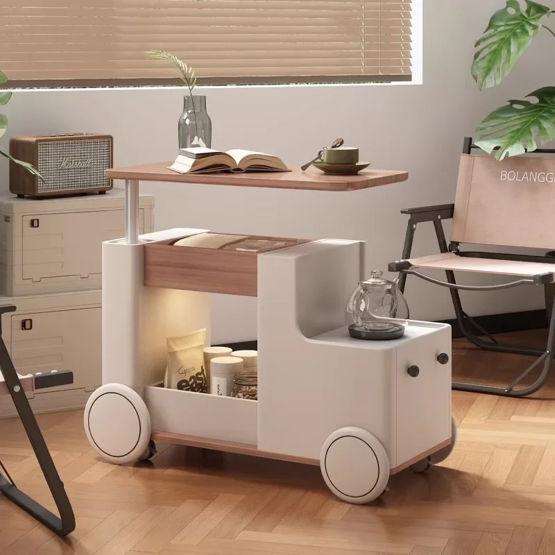 Movable coffee table trolley living room small apartment sofa balcony bedside table with wheels