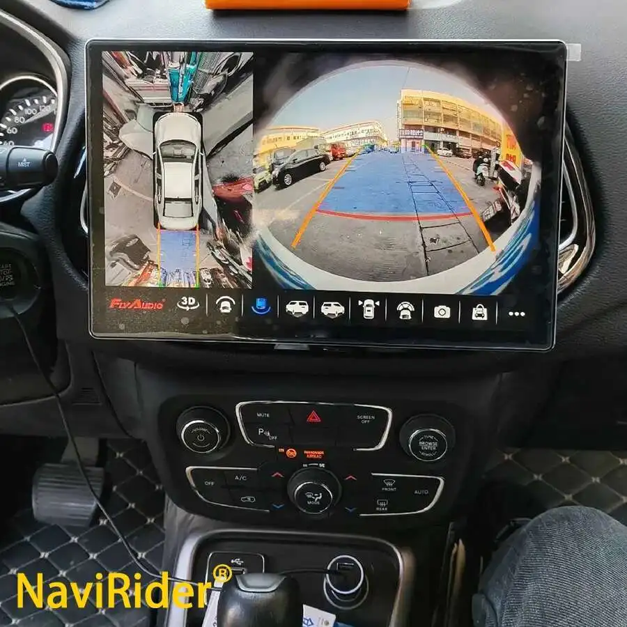13.3inch Android 14 Carplay Auto For Jeep Compass Multimedia Navigation GPS Car Radio Player WIFI+4G Bluetooth 2DIN DSP Stereo