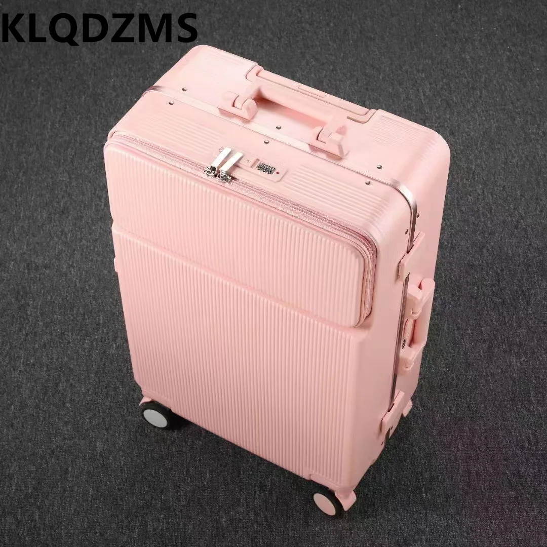 KLQDZMS Cabin Luggage Front Opening Aluminum Framed Boarding Case 28