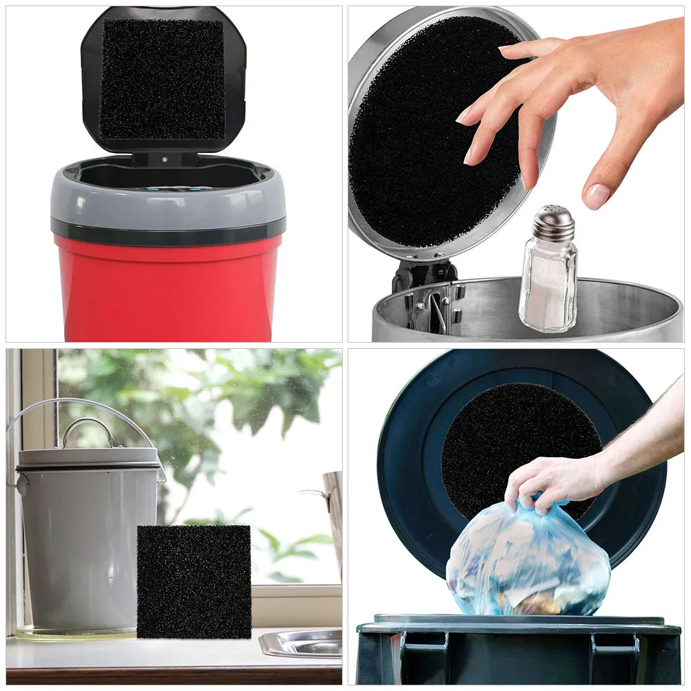 

12Pcs Charcoal Filter Cotton Replacement for Kitchen Trash Bin Compost Bin Filter Pads Garbage Can Odor Remover