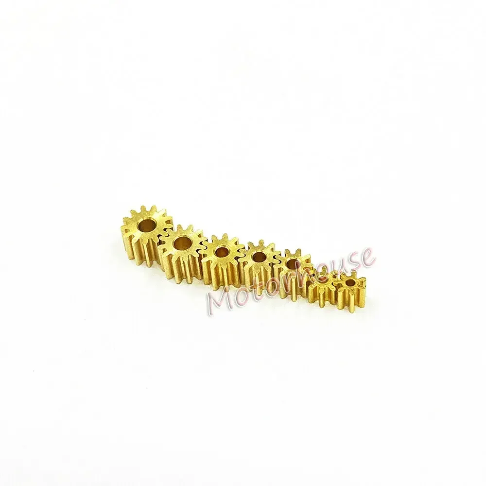 5pcs/lot 7T 8T 9T 10T 11T 12T 13T 14T 16T 18T Teeth 0.4M Modulus Brass Pinion Copper Gear Fit 1mm 1.5mm 2mm 2.3mm Motors Shaft