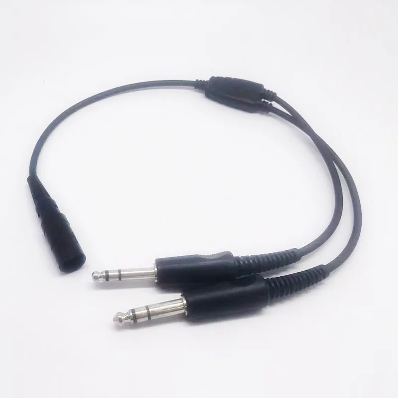 High Quality A20 6-Pin LEMO To Dual Twin Plug General Aviation (G/A) Adapter for Bose A20 Series Aviation Headset Cable