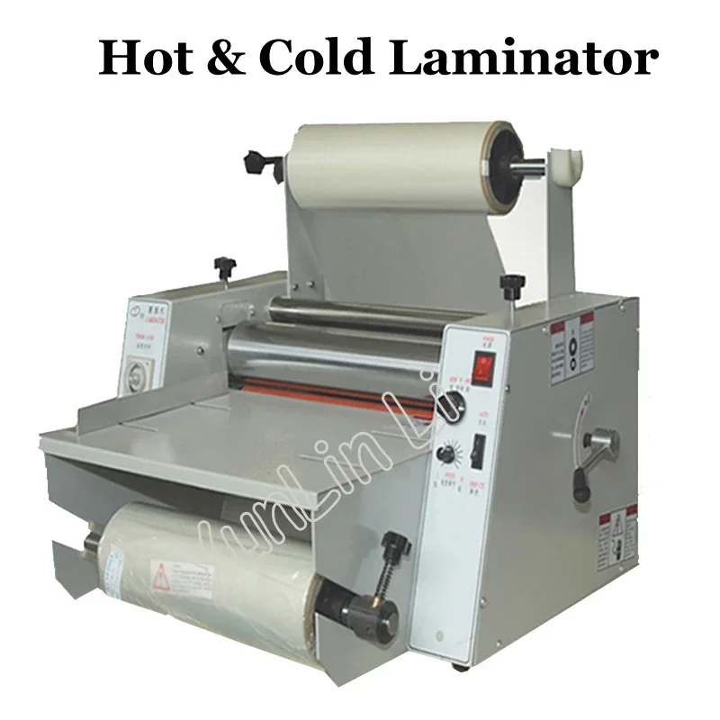 110V/220V Roll Laminator 15 Inch 380mm Heavy Duty Steel Roller Cold Hot Thermal 2 Function Speed Adjust Cold Laminating Machine