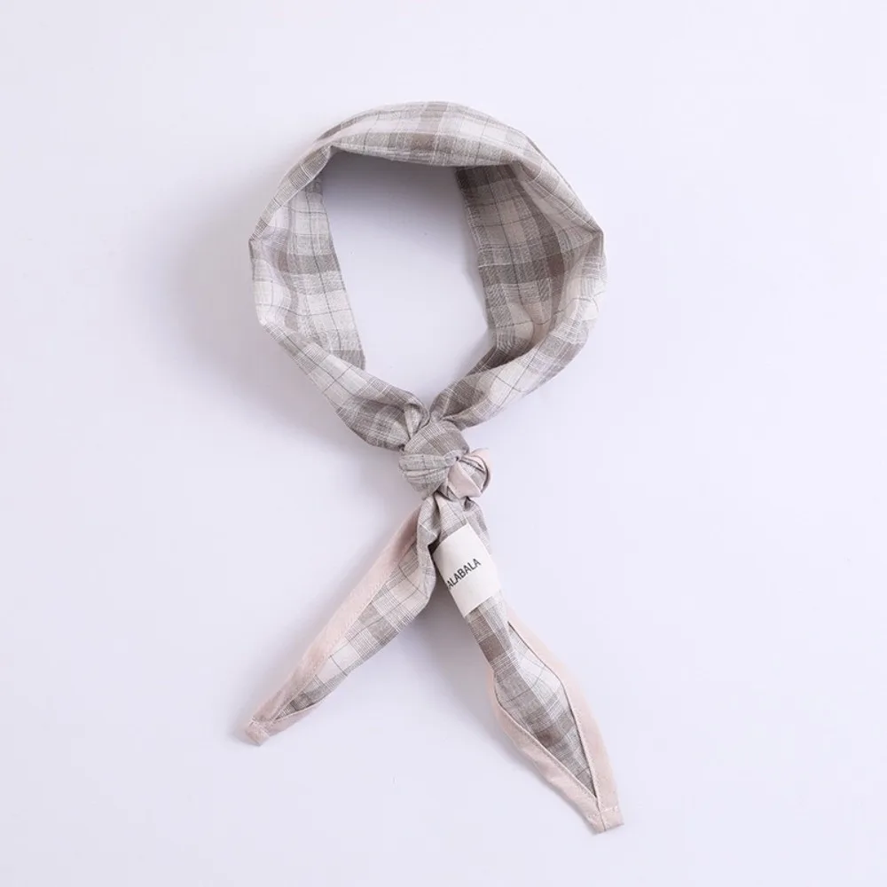 Retro Korean Children's Scarf Striped Sweet Triangle Bandana Boys Girls Plaid Waist Scarf Neckerchief