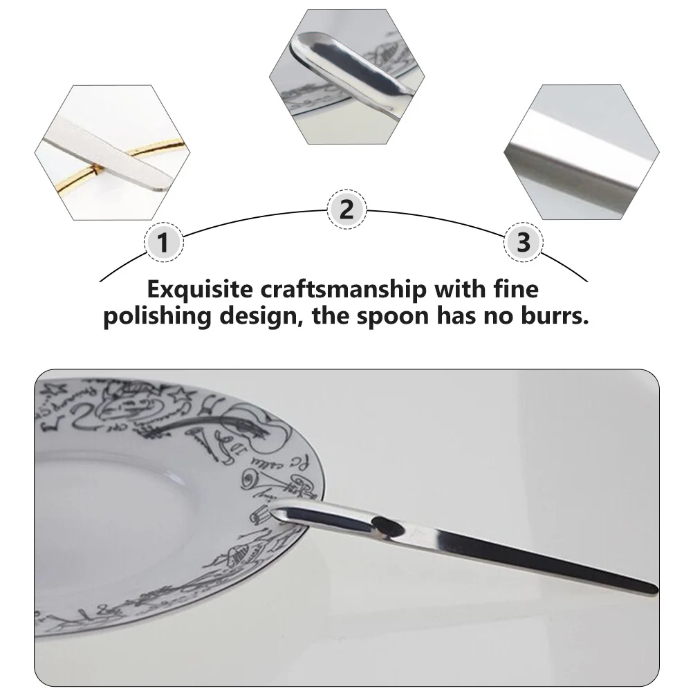 

4Pcs Elegant Design Mini Dessert Spoons Stainless Steel Espresso Cappuccino Stirring Espresso Mini Spoons Stainless Steel Spoon