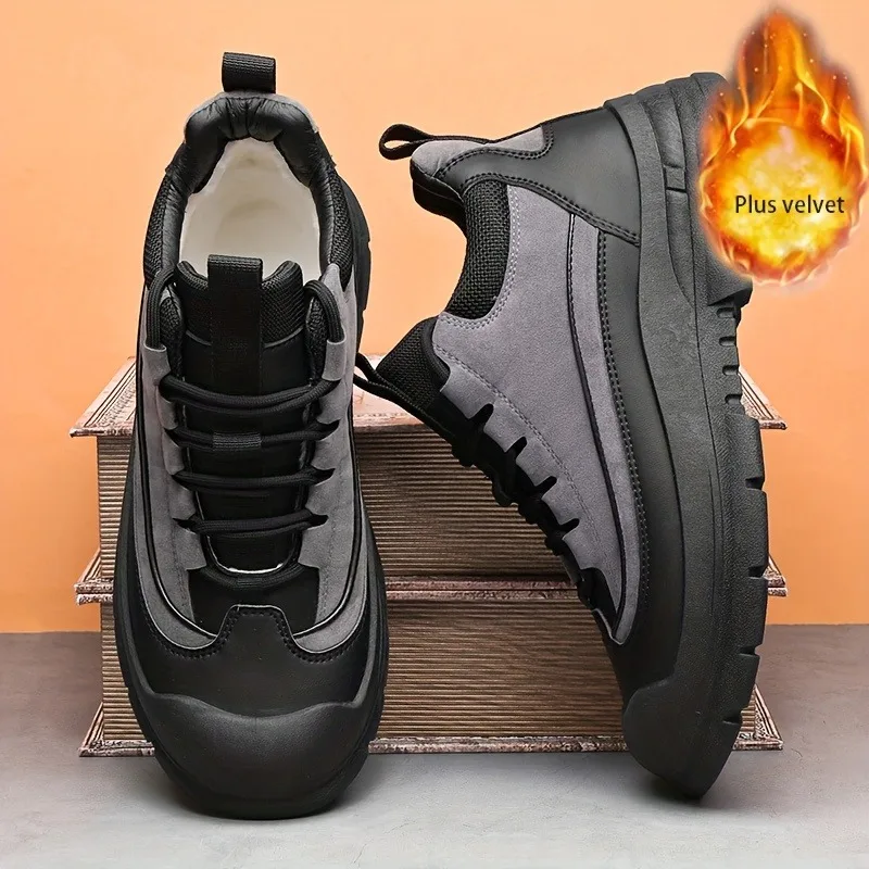 

High Quality Fashion Snow Boots for Men Winter Plush Warm High Top Cotton Shoes Outdoor Non Slip Workwear Boot Zapatos De Hombre