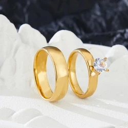 Fashion Luxury Engagement Ring Micro Inlaid Zircon Anniversary Jewelry Gift for Men Women Romantic Couples Valentine's Day Gift