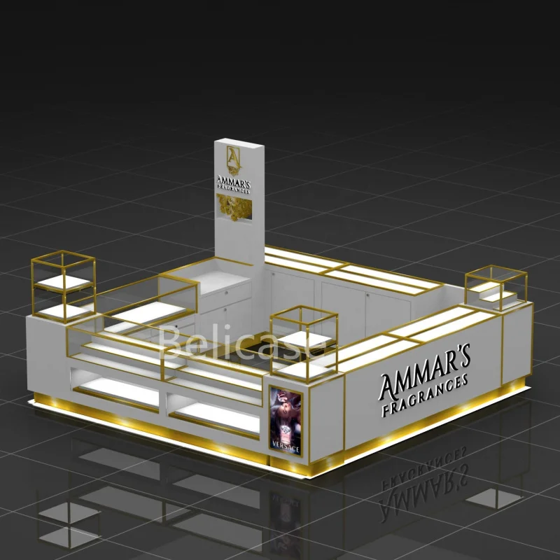 (Customized) Custom Made Display Show Retail Store Stand Shop Glass Counter Shopping Perfume Mall Kiosk