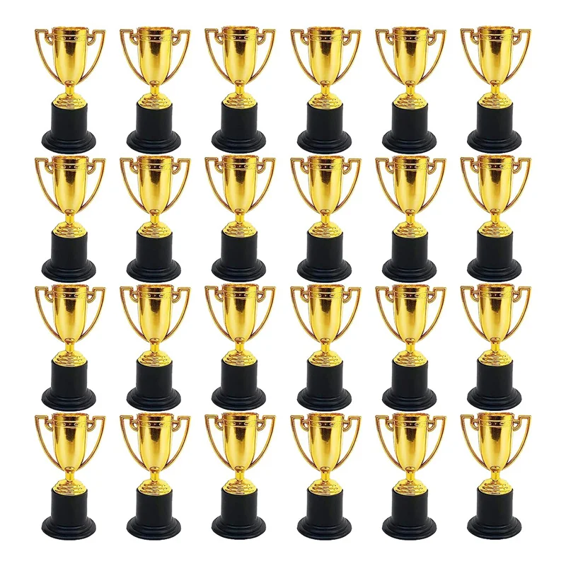 Activity 24 Pack Mini Trophy for Kids Awards,Plastic Gold Award Trophy Cups,For Party Favors,Rewards,Sports,Competitions