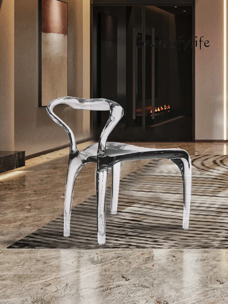 Transparent Resin Sculpture Rest Chair Hotel Sales Office Living Room Hospitality Creative Crystal Stool