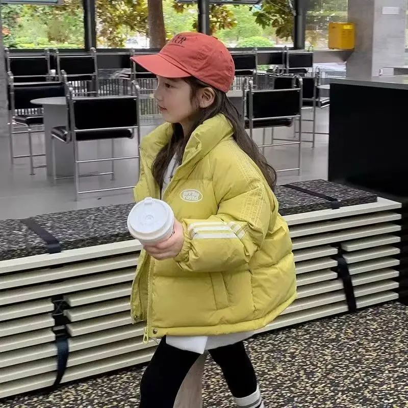 

New Children's Down Jacket Standing Collar Down Jacket For Boys and Girls Warm Winter Clothing Solid Color Girls' Fashion Jacket
