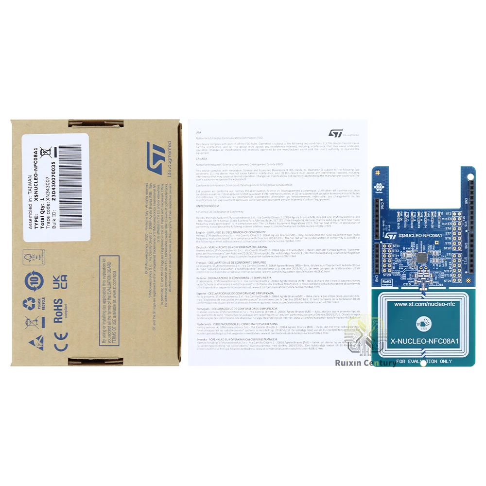 X-NUCLEO-NFC08A1 STM32 Nucleo ST25R3916B NFC Card Reader Expansion Board 47x34mm 13.56MHz ISO14443A/B ISO15693 FeliCa
