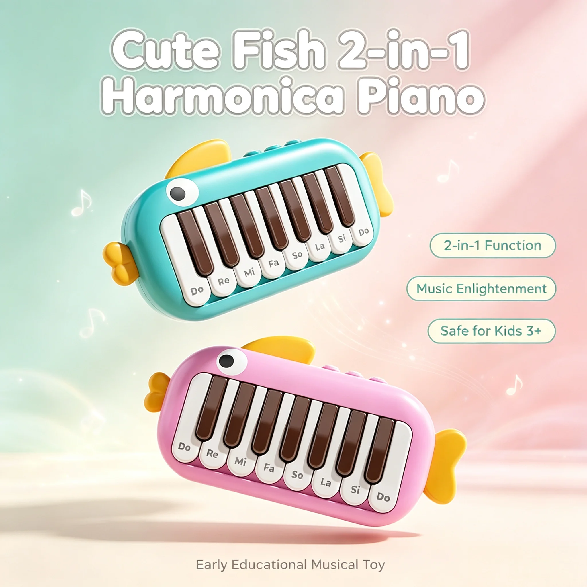 Musical Instruments Names - 어린이를 위한 귀여운 물고기 미니 전자