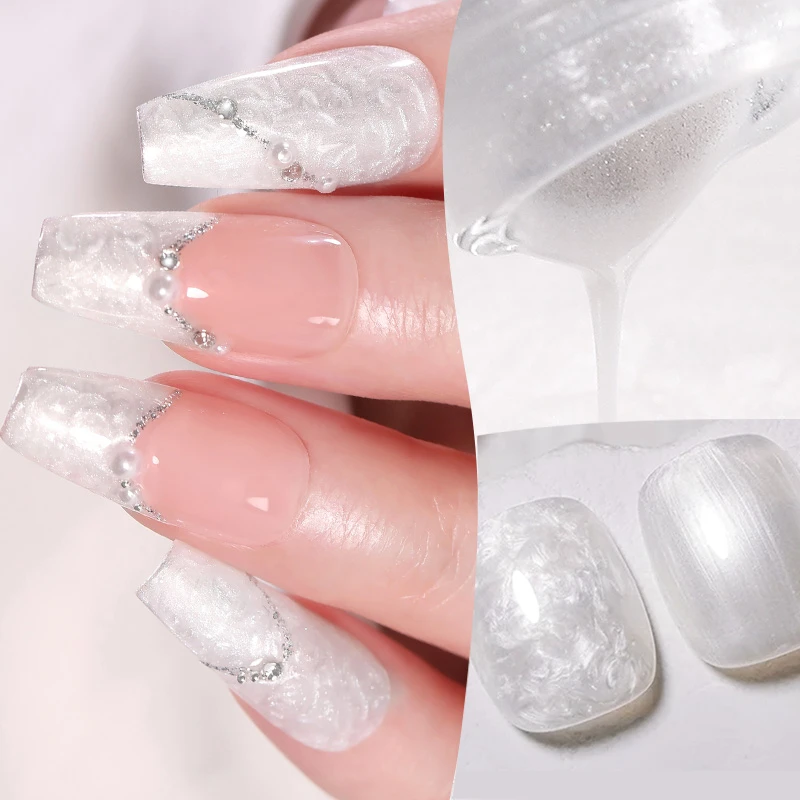 BORN PRETTY10ml Pearl White Thread Gel Nail Polish Nail Supplies Vernis Semi Permanent Soak Off LED UV Gel Nail Art Manicure