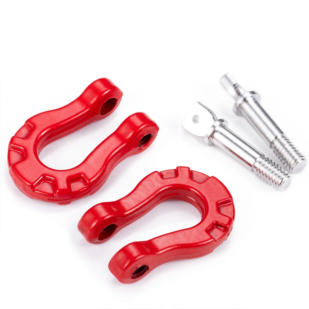 AXSPEED 2Pcs Metal Bumper Trailer Hooks Tow Shackles for Axial SCX10 TRX-4 1/10 RC Crawler Car Upgrade Parts Accessories
