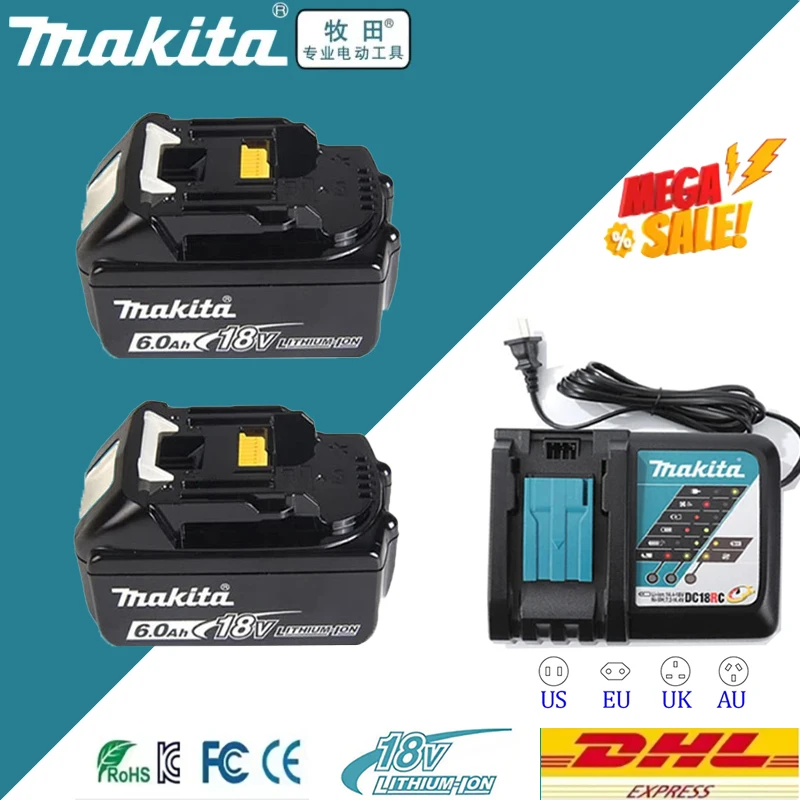 

Original genuine Makita 18V 2Ah/5Ah/6Ah/9Ah Battery, for Makita DTD DTW DAS DDF TD TW BCS BDA BDF DMP GA Power Tools Battery