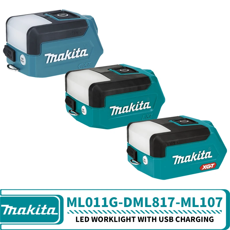 Makita-LEDワークライト,USB充電器付き,ml011g,dml817 ml107 40v 18v 12v,電動工具アクセサリー