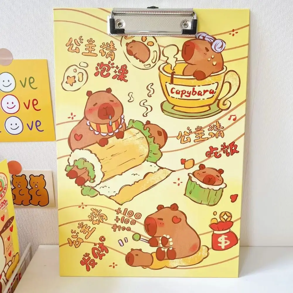 Kawaii Capibara A4 File Holder Cartoon INS Style File Folder Letter Print Test Paper Folder