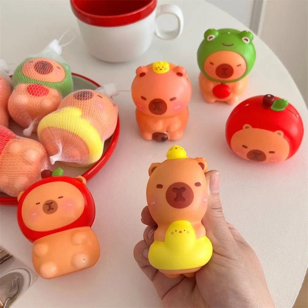 Capybara Squeeze Toy pour enfants, jouet mentaires oriel intéressant, PU, rebond lent, dessin animé Fidget, pincement 3D, décompression