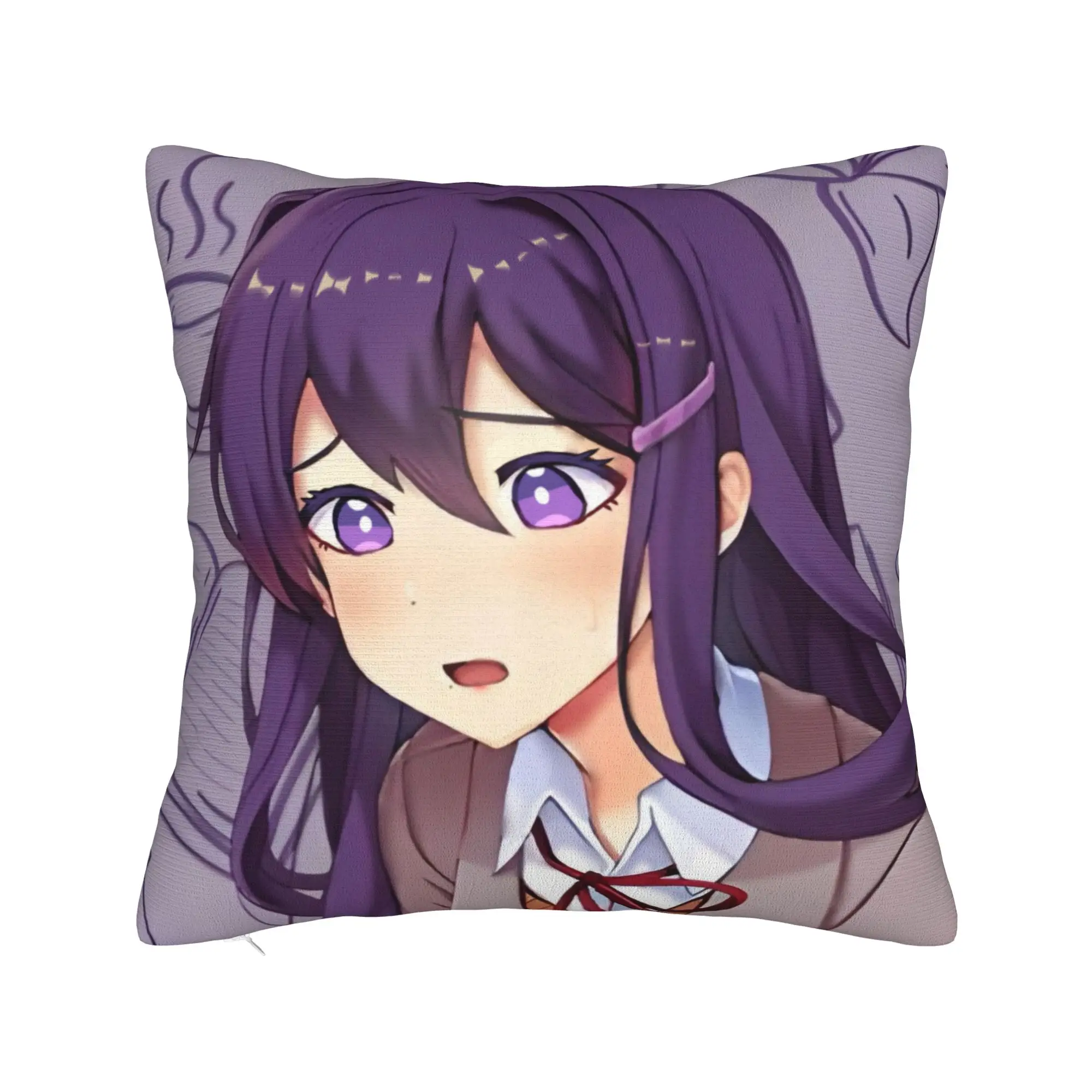 DDLC Anime Girl Y-Yuri Pillowcases  Morden Pillow Case For Office Car Home Decor Comfy Pillow Cover