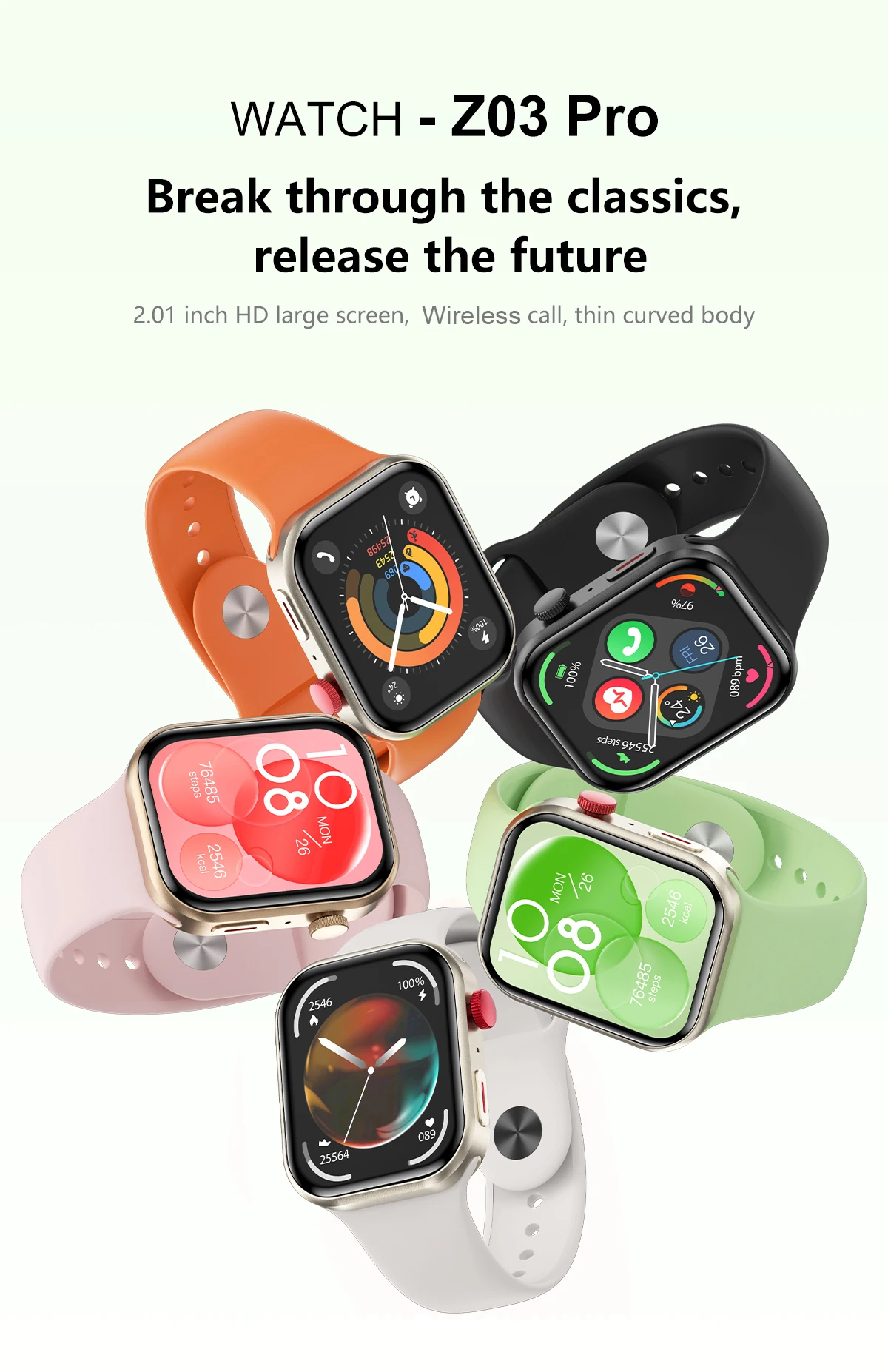 LIGE Ultra Smart Watch 3 Armbänder für Männer und Frauen, AMOLED, Herzfrequenz, Bluetooth, Anruf, Sport, Fitness, wasserdicht, Smartwatch für iOS und Android – Detail 1