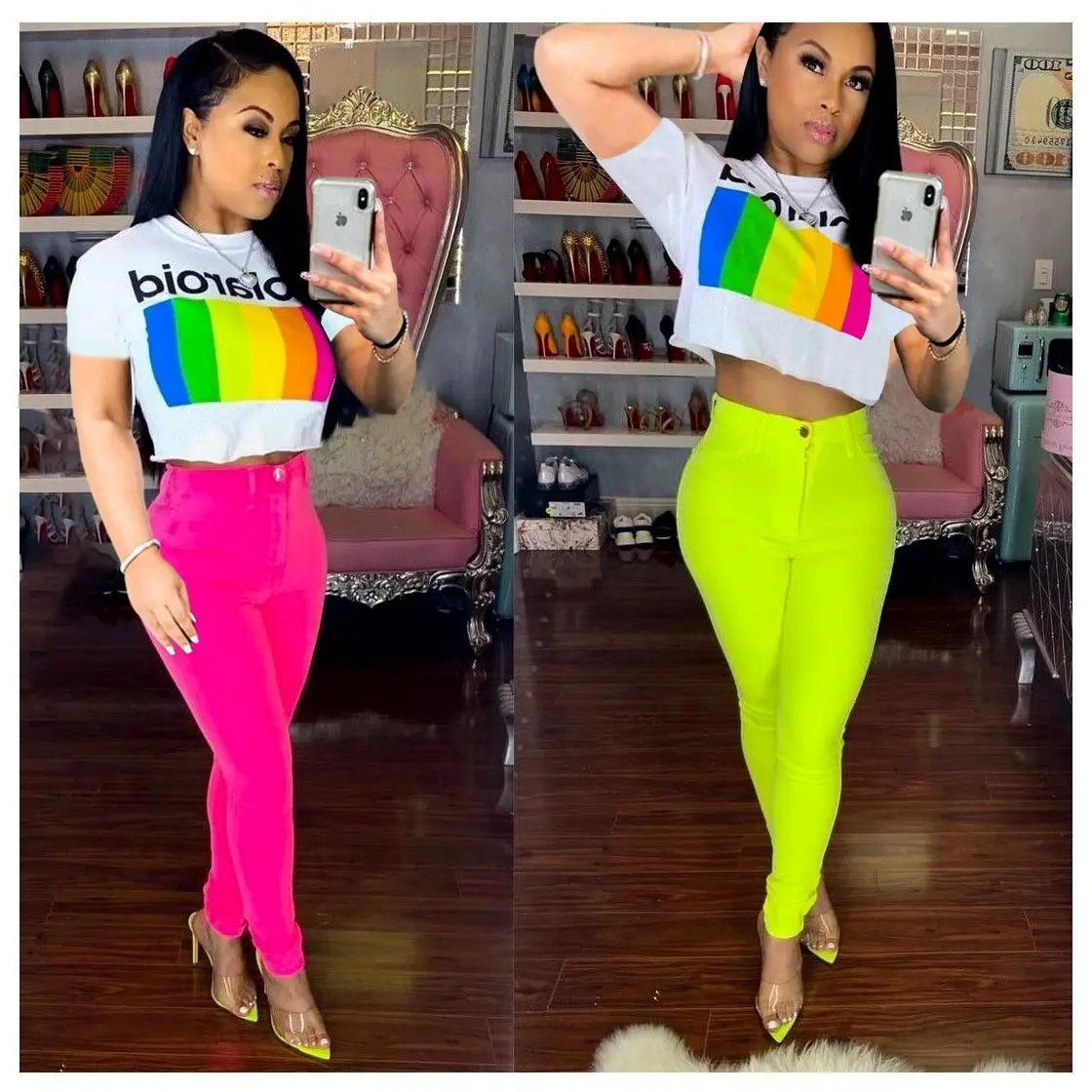 Y5099 Summer European and American Women's Fashion Color Digital Position