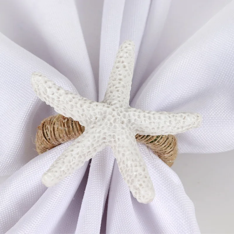 Starfish Napkin Ring Metal Napkin Rings for Summer Wedding Party Dinner Hotel Beach Buckle Tie Back Curtain Decor Accessories