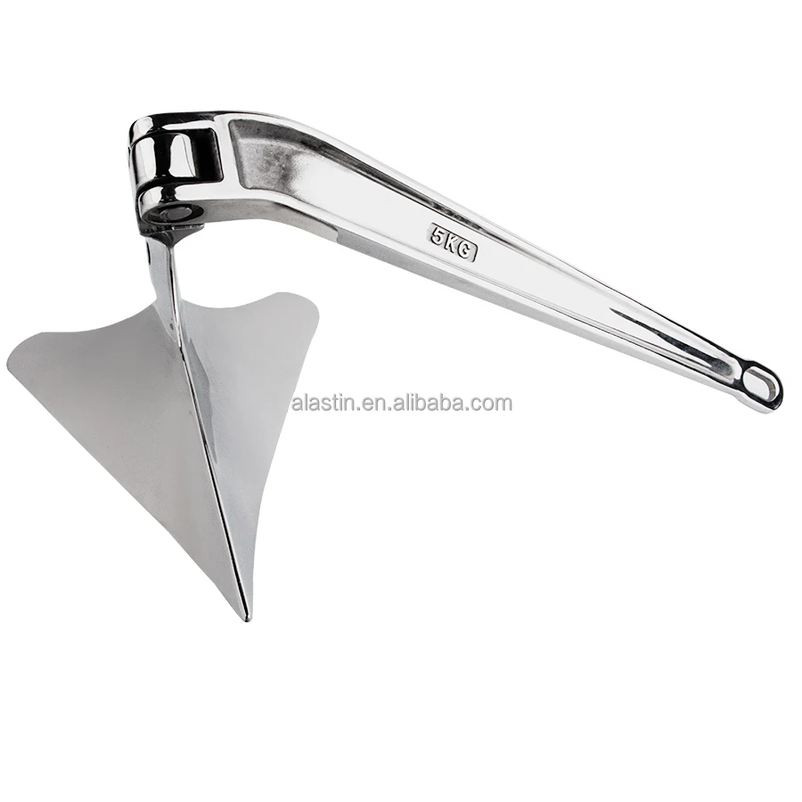 Customized Mirror Polished Anchor Parts Accessories 40Kg 316 Stainless Steel Plough Anchor For Boat