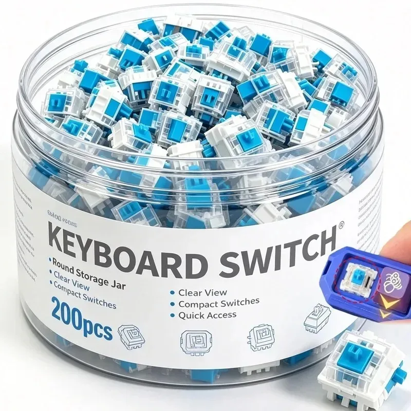 Mechanical Switch Fidget Toy DIY 3D Print Click Button Keycap Emit Light Handmade Blue Axis Creative Keyboard Parts Funny Toy - view 2