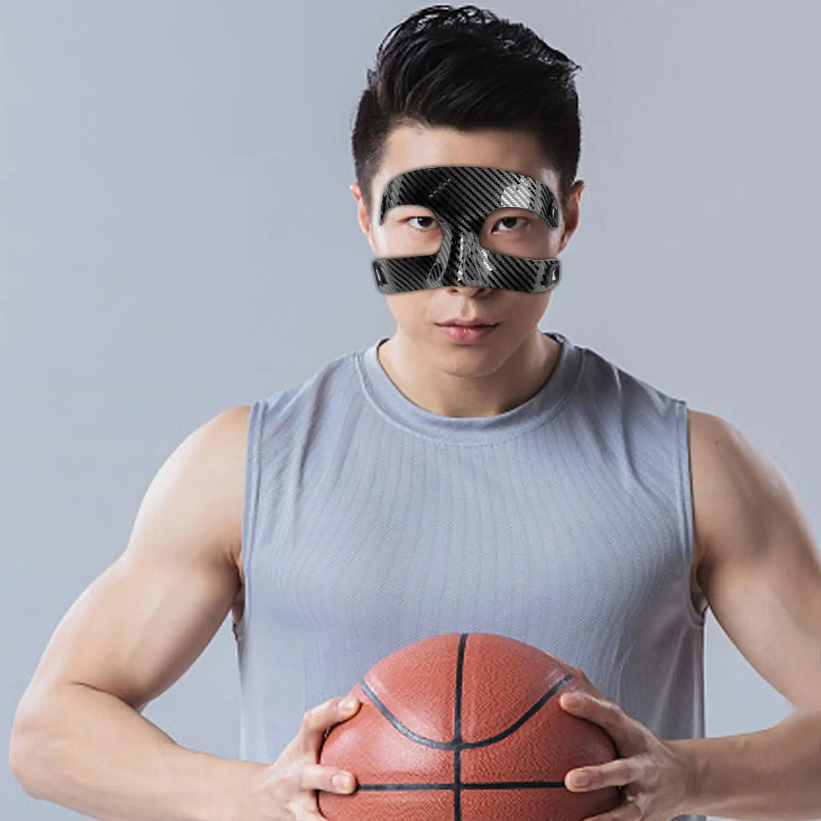 Adjustable Basketball Mask Face Protector Facial Cover Breathable Exercise Nose Guards Face Shield Mask for Women Men Gym