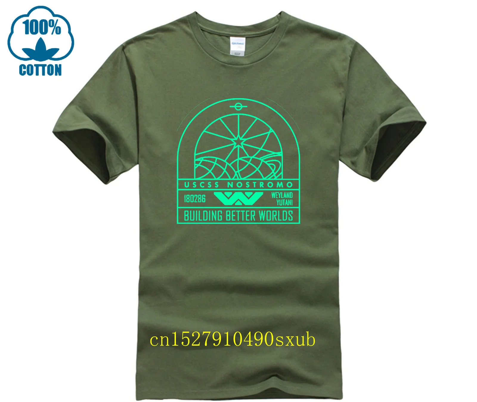 Nostromo T Shirt USCSS Weyland Yutani Alien Predator Prometeus Marines UFO Men's T-Shirt